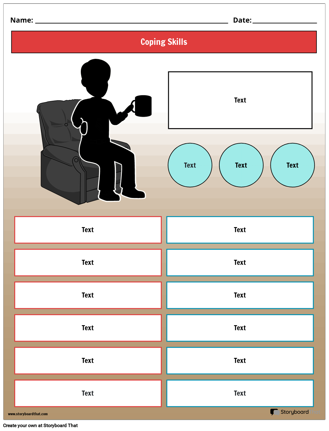 free printable coping skills lists