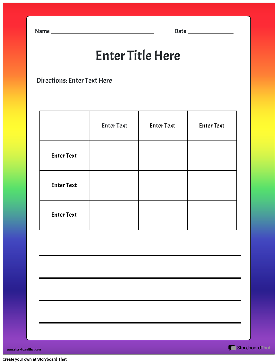 logic puzzle chart template