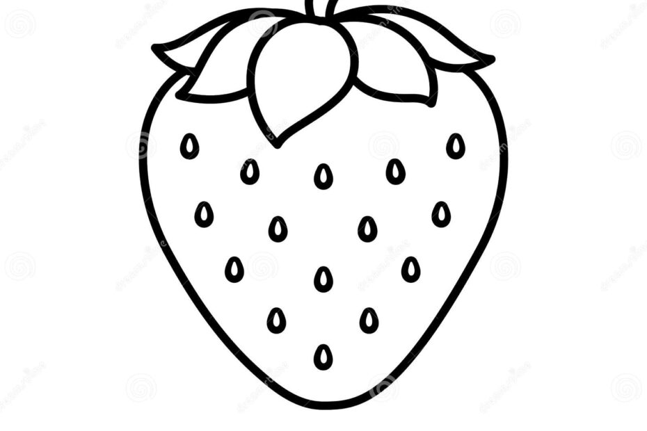 Strawberry Cartoon Line Art Outline Coloring Book Page For Kids Stock Vector Illustration Of Exercise Isolated 199845870