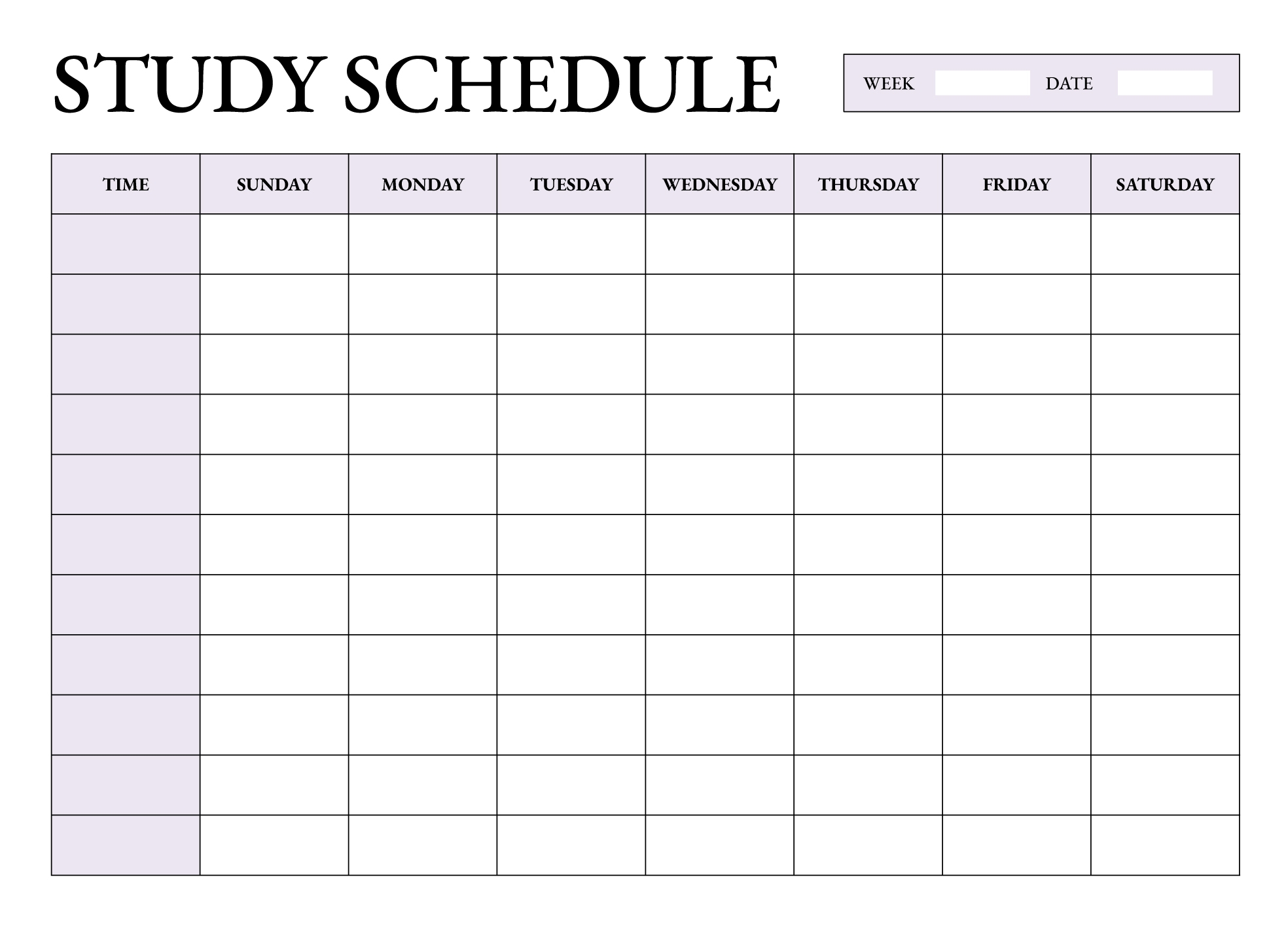 Study Schedule Free Google Docs Template Gdoc io