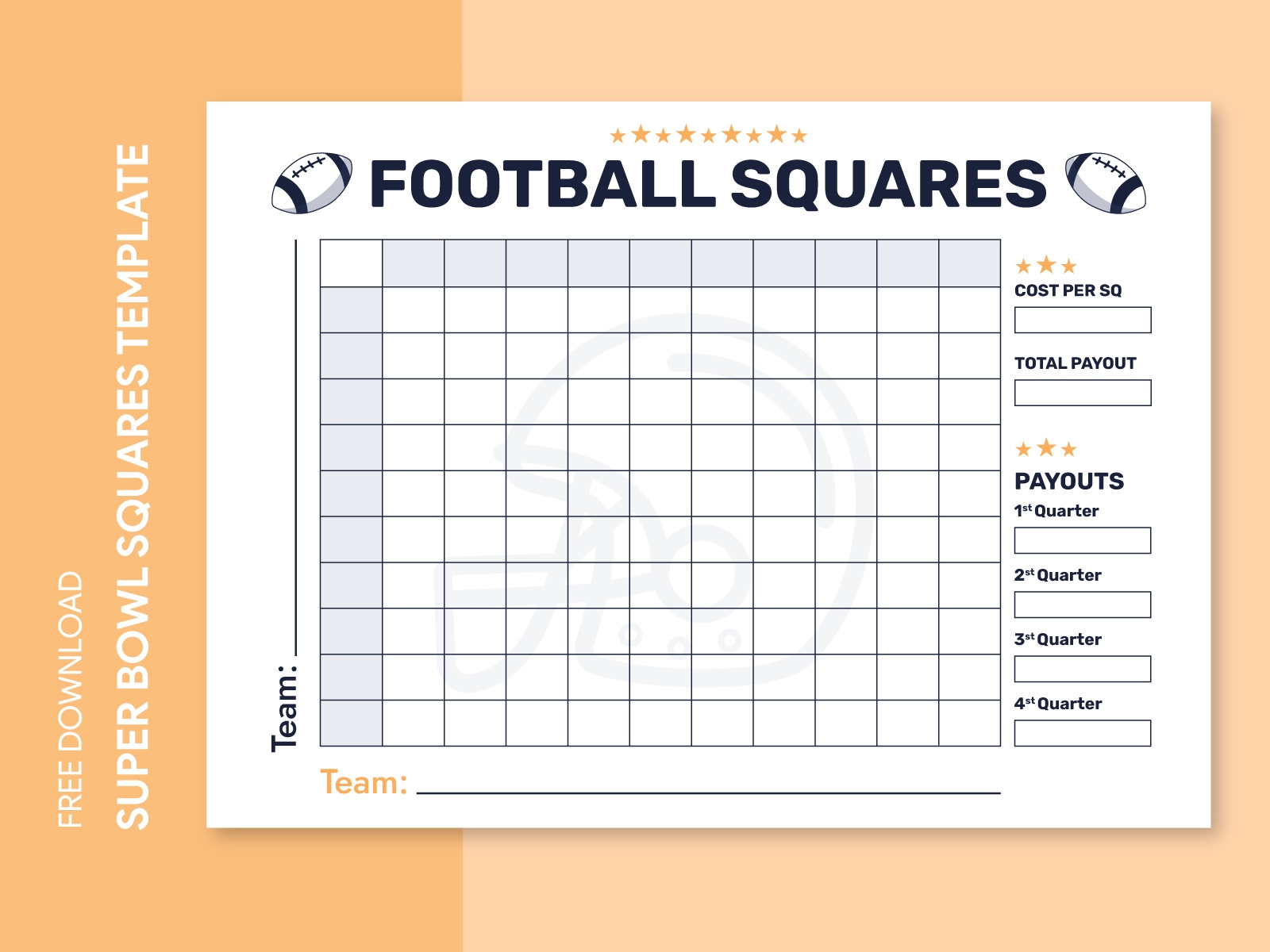 free printable super bowl squares template
