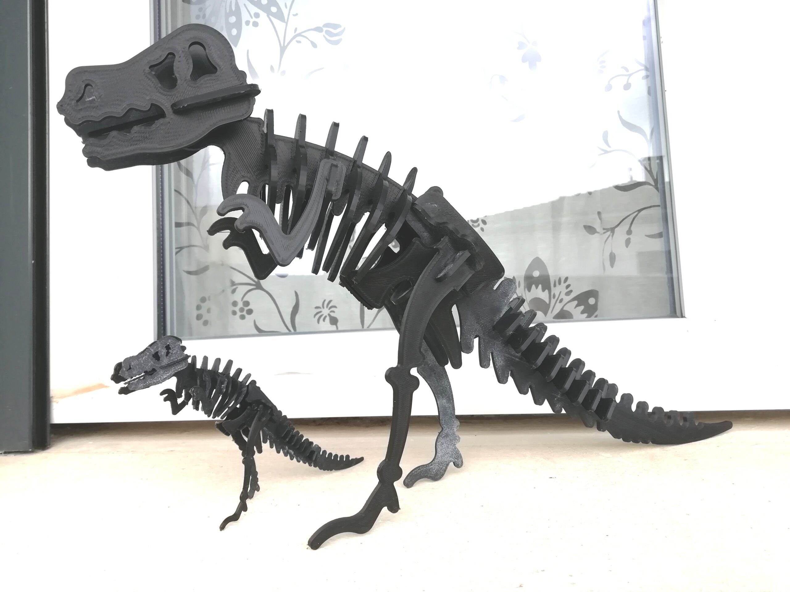 t-rex puzzle template skeleton