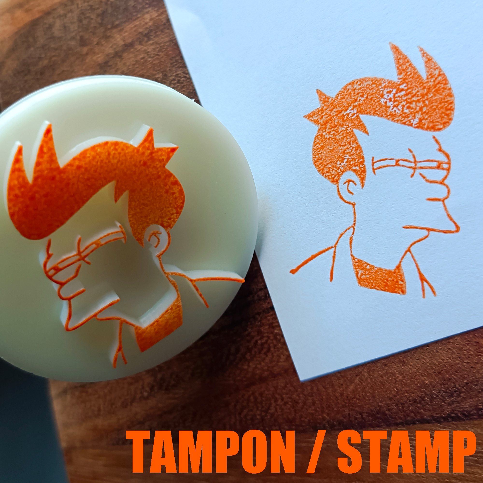  TAMPON MEME STAMP Not Sure Futurama Fry WITH HANDLE STL 