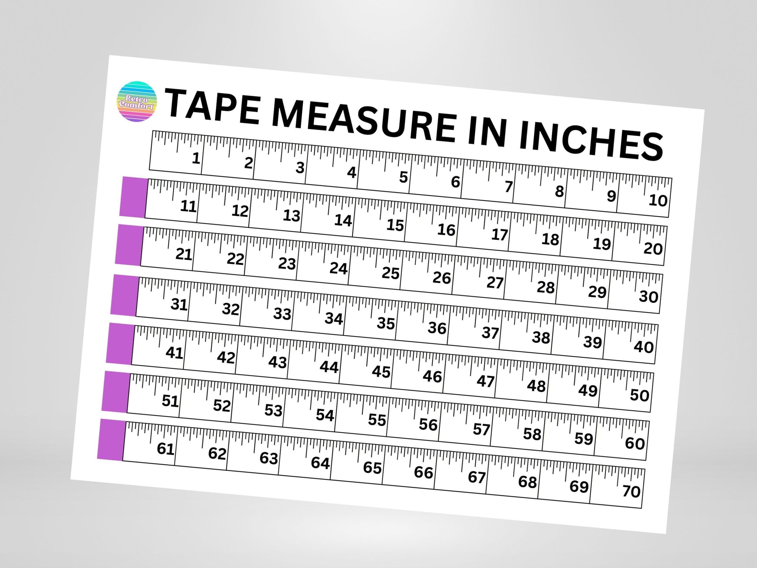 Tape Measure Printable Instant Download Digital Download Measuring Tape Etsy UK