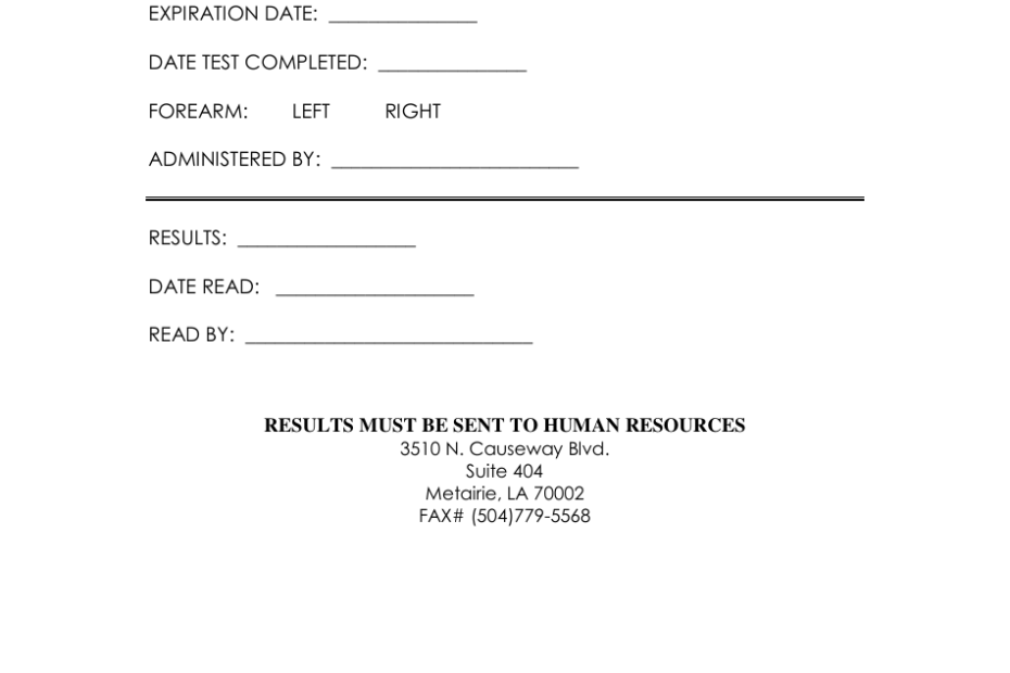 Tb Test Results Form Fill Out Sign Online And Download PDF Templateroller