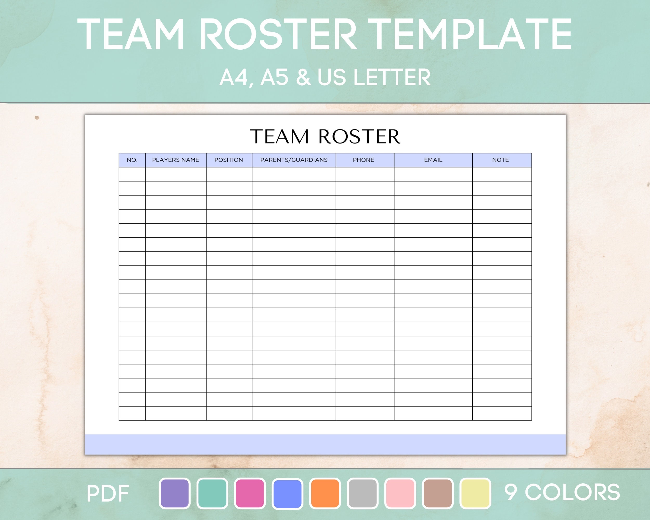 printable roster template