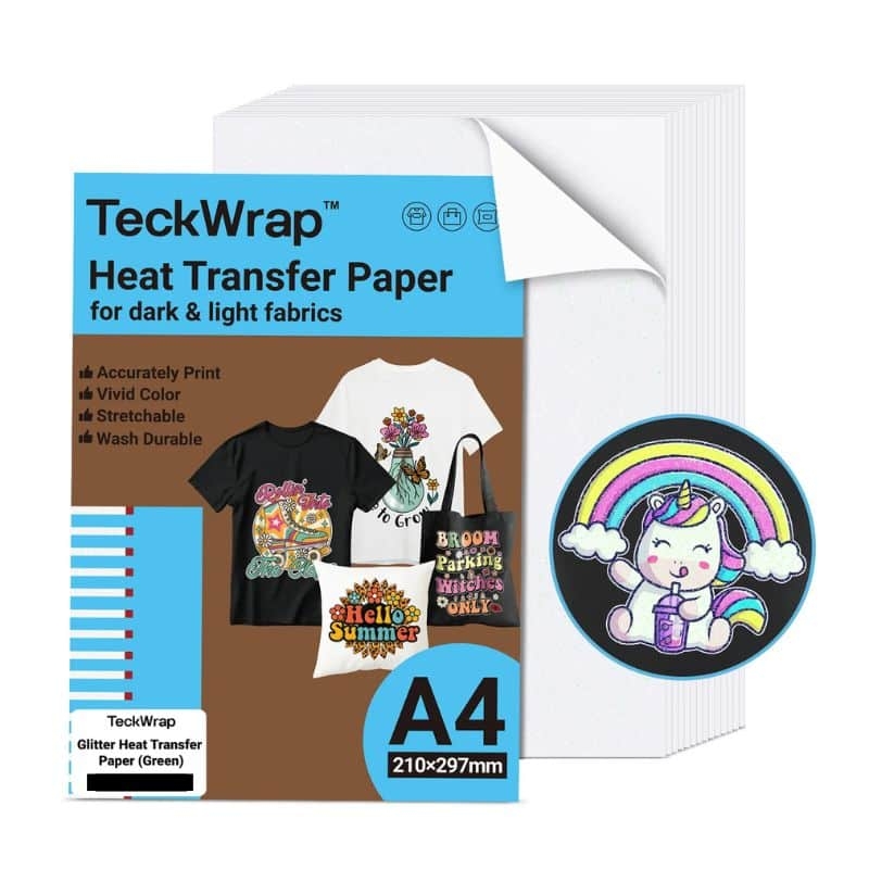 TeckWrap Glitter Heat Transfer Paper Tutorial With Wash Test