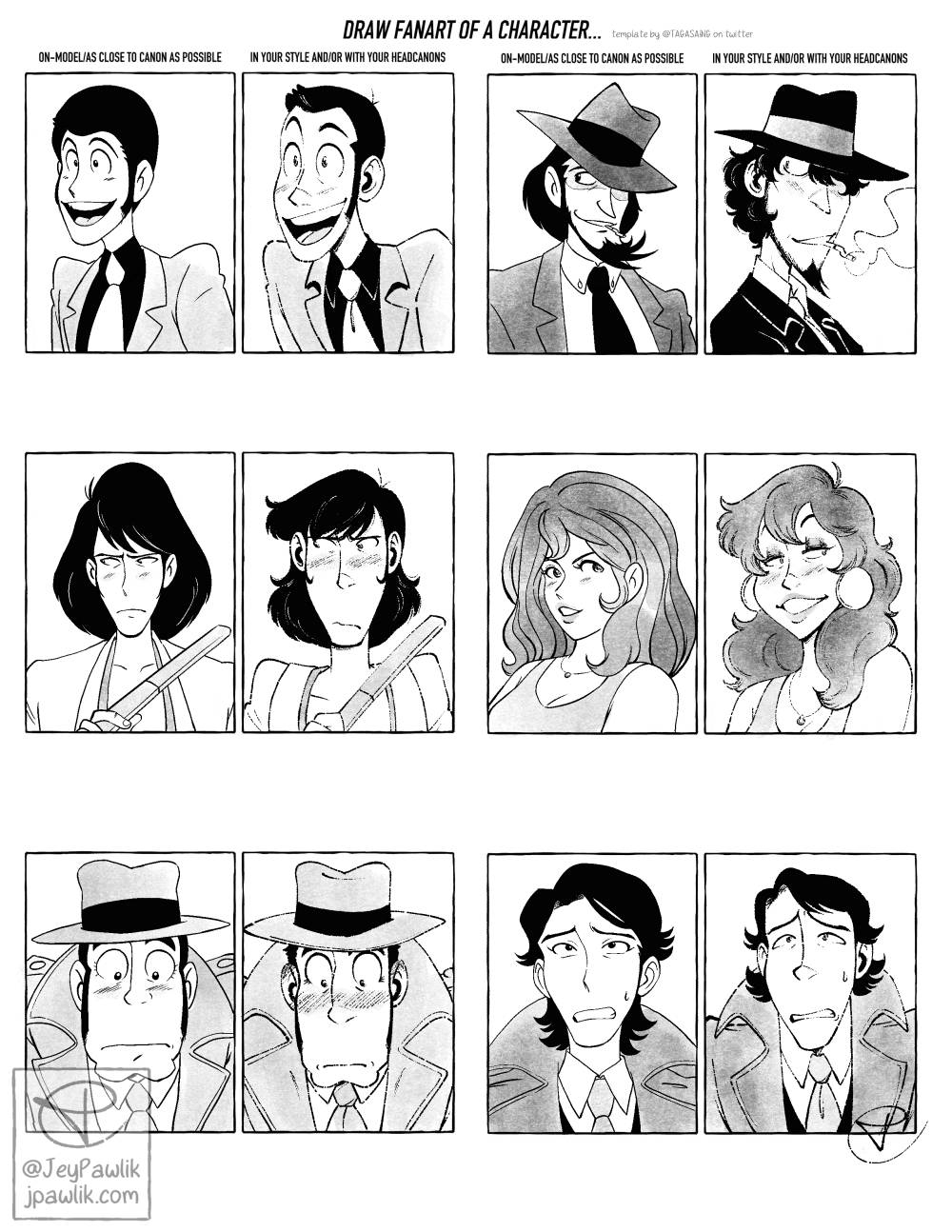 draw fanart of a character template