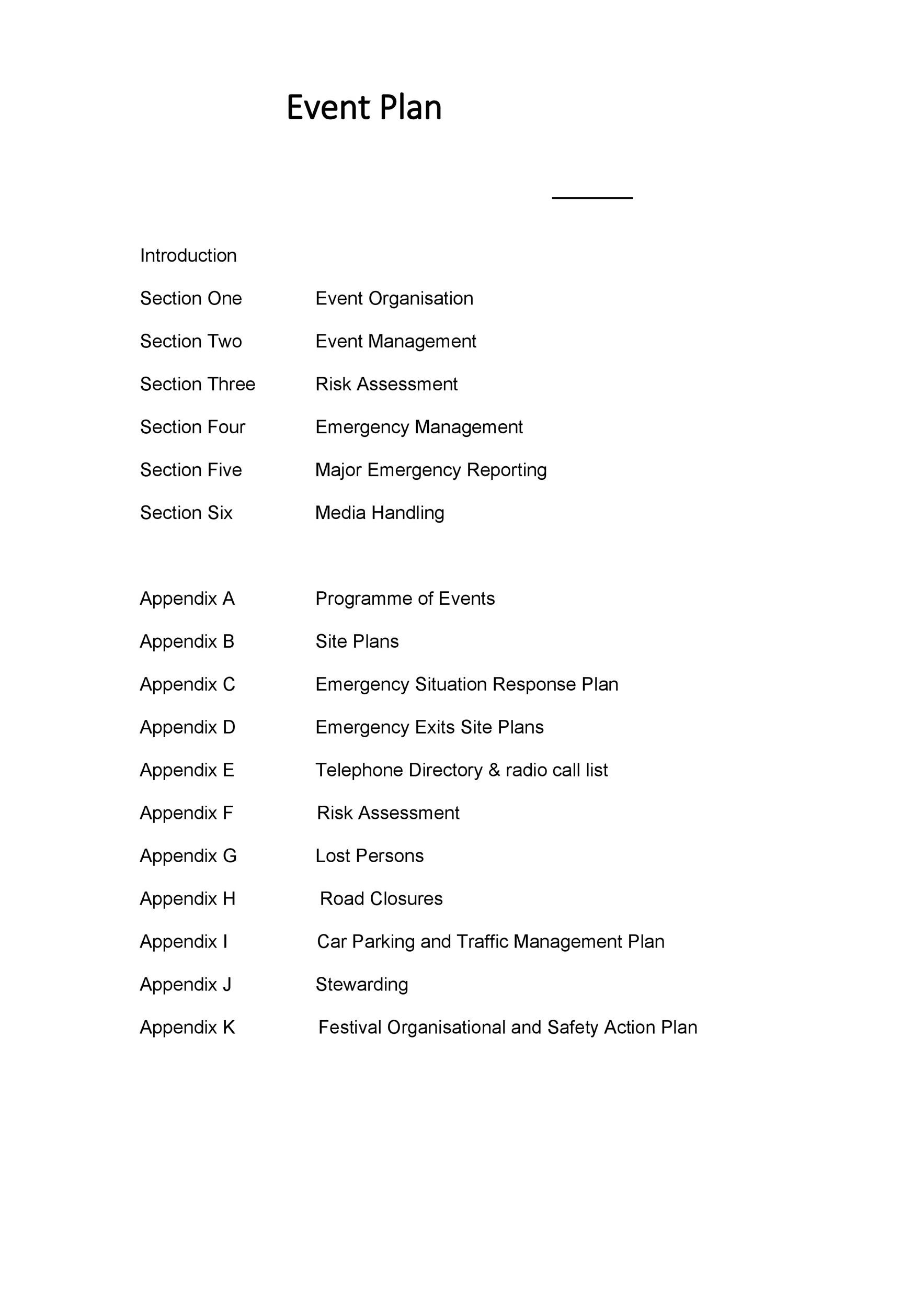 business plan template for events company