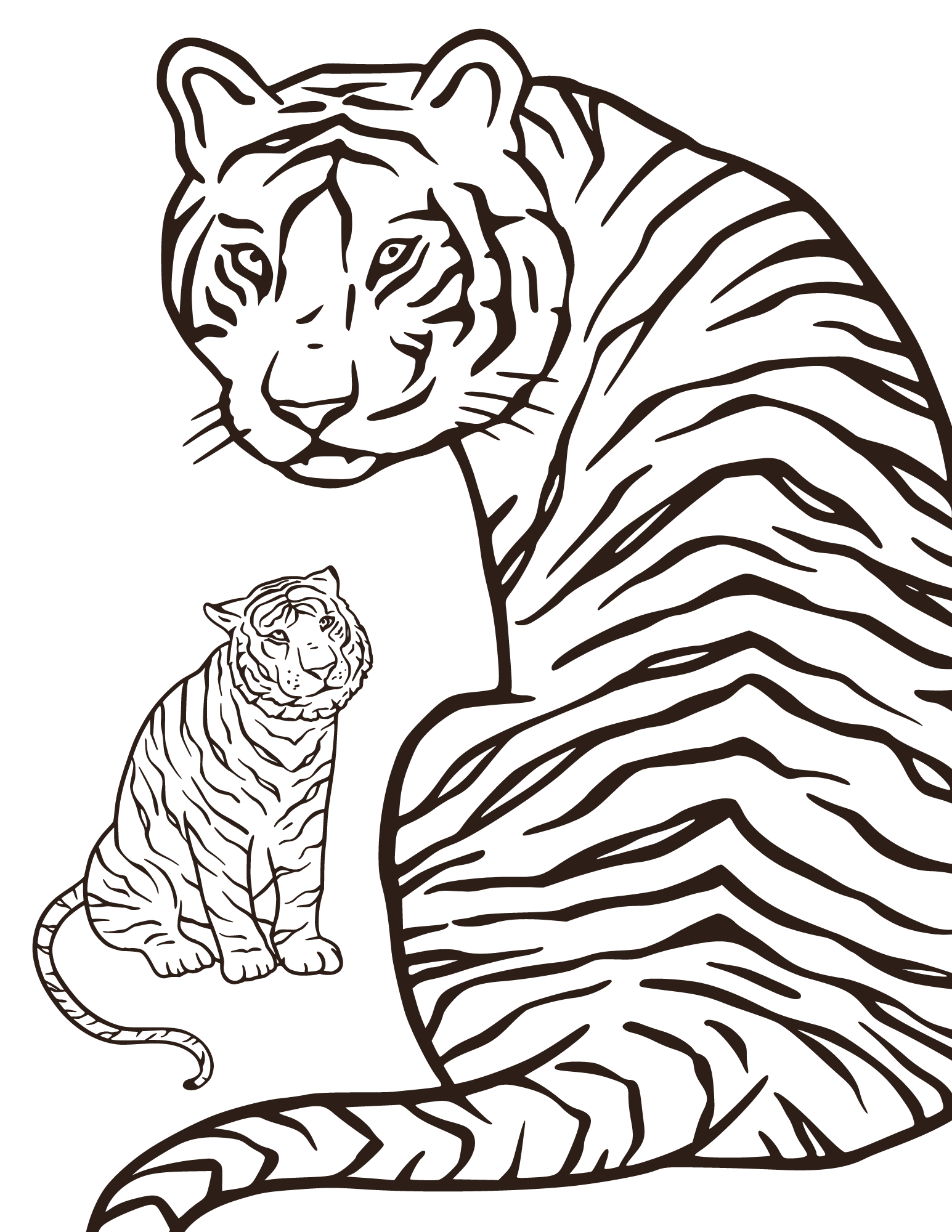 Terrific Tiger Coloring Pages For Kids And Adults