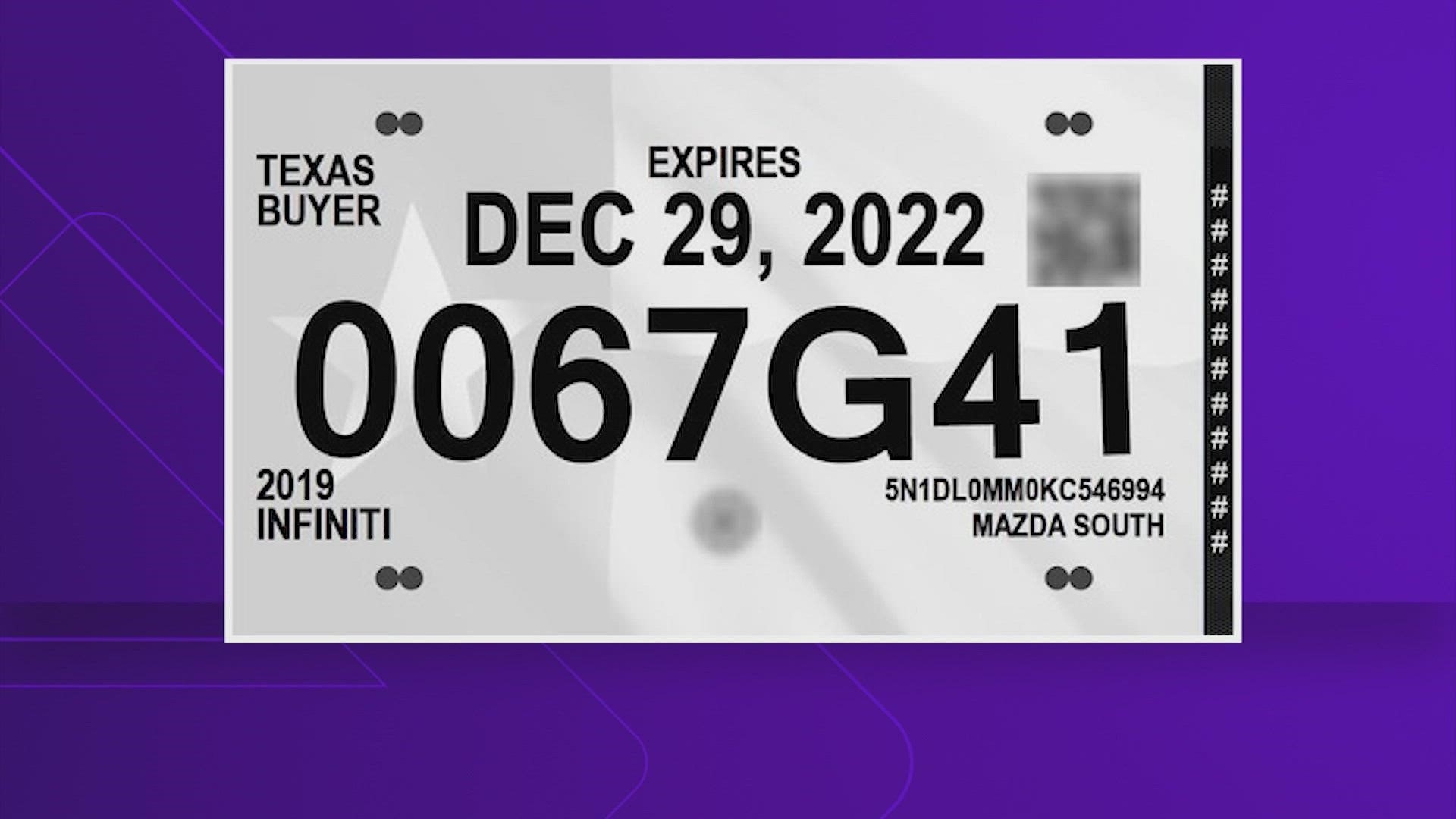 Texas Temporary Paper Tags Are Getting A New Look To Fight Against Counterfeits