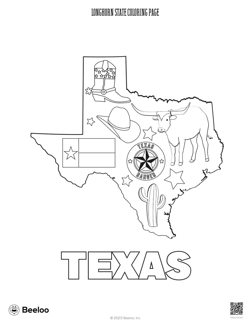 Texas themed Coloring Pages Beeloo Printable Crafts And 