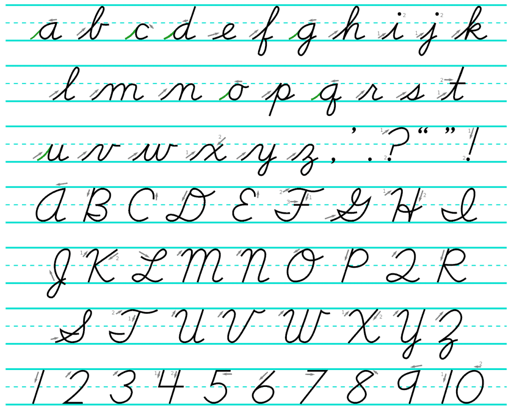 cursive letters printable