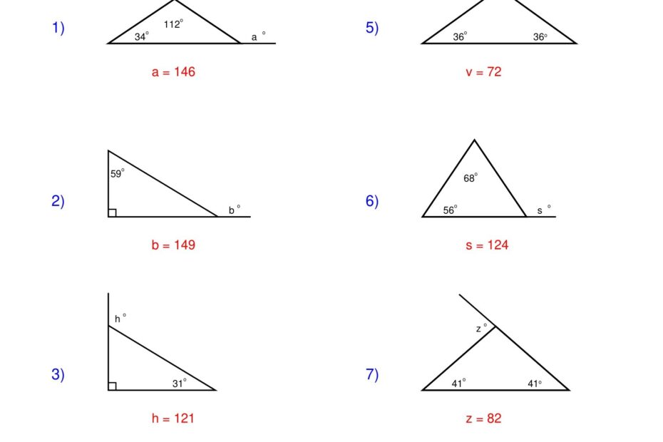 The Exterior Angle Theorem Triangle Worksheets Made By Teachers