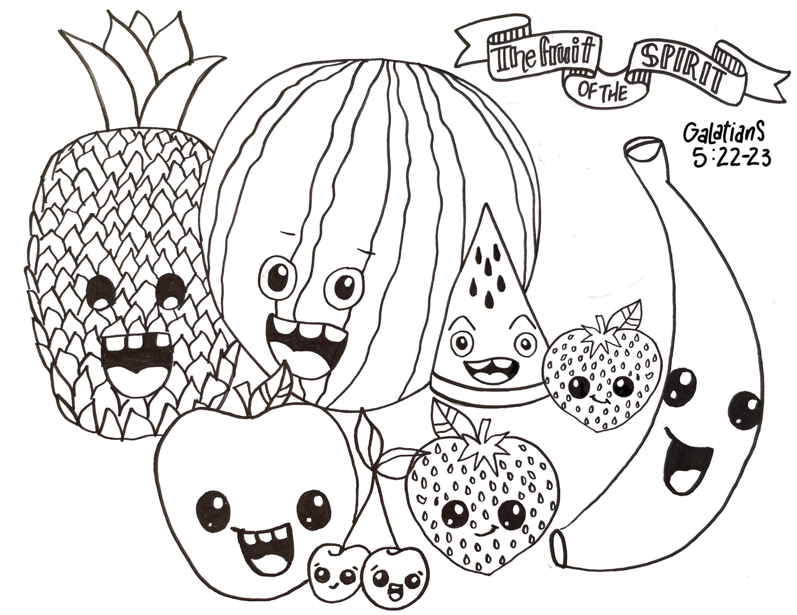 The FRUIT Of The Spirit Complementary Coloring Page