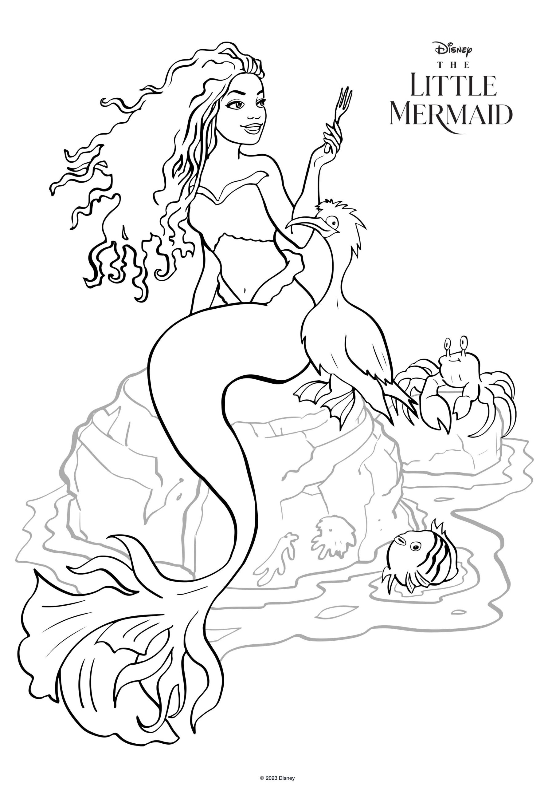 The Little Mermaid Live Action Movie 2023 Coloring Pages With 