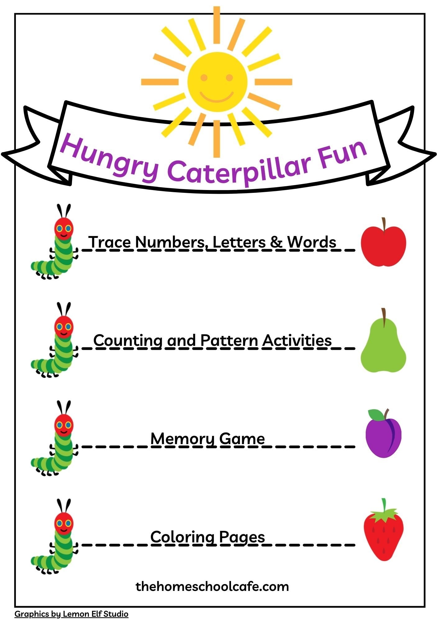 hungry little caterpillar printables