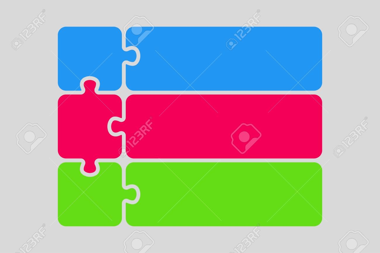 3 pieces puzzle template