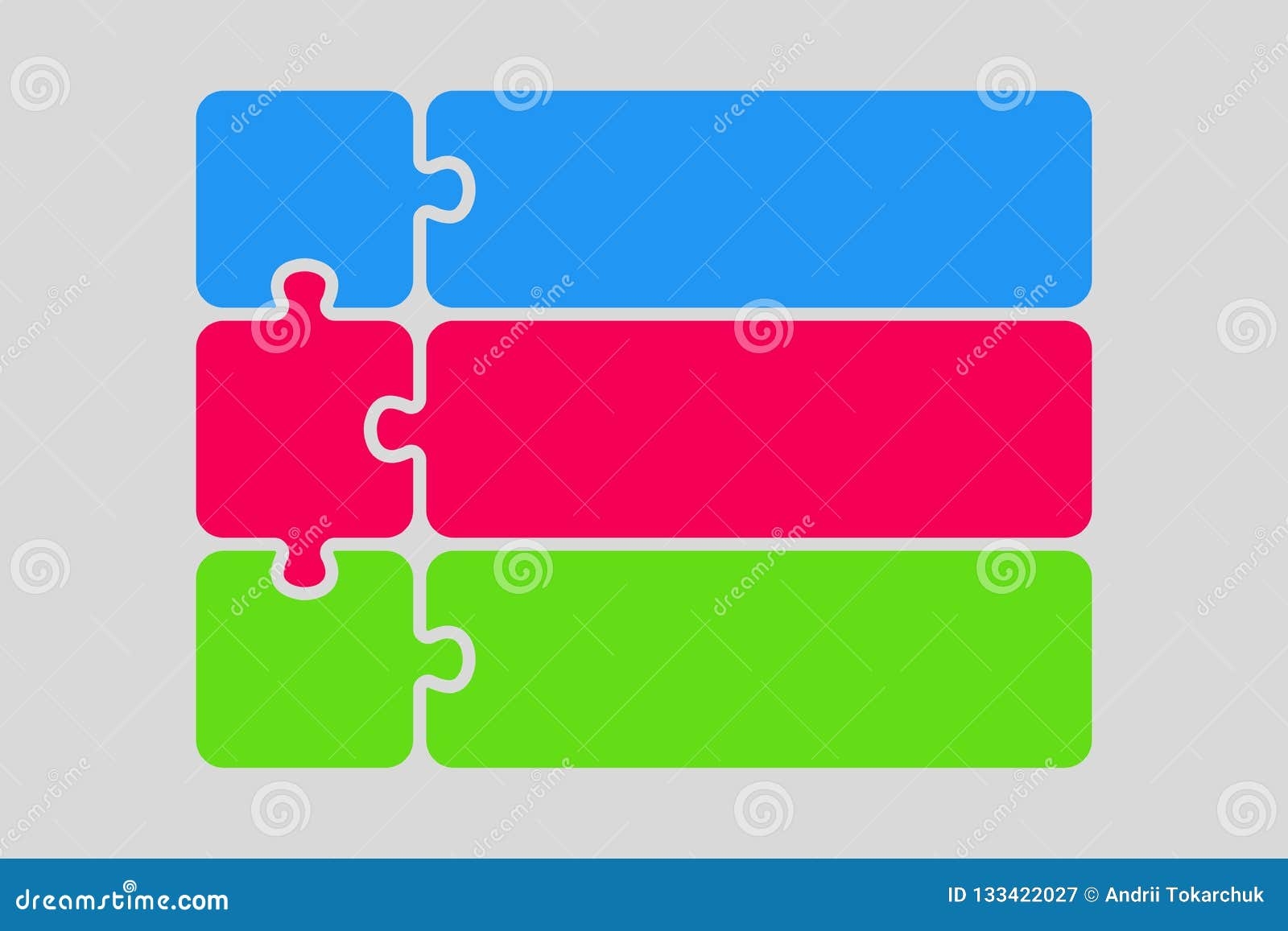 three puzzle pieces for powerpoint template