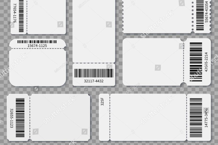 Ticket Templates Blank Admit One Festival Stock Vector Royalty