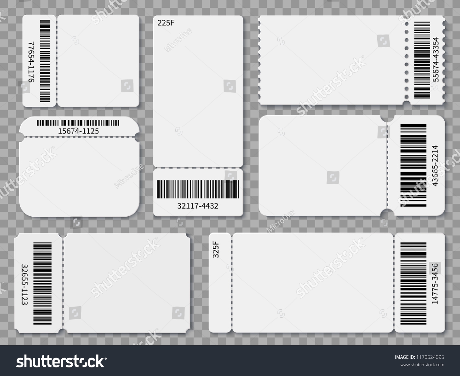 Ticket Templates Blank Admit One Festival Stock Vector Royalty 