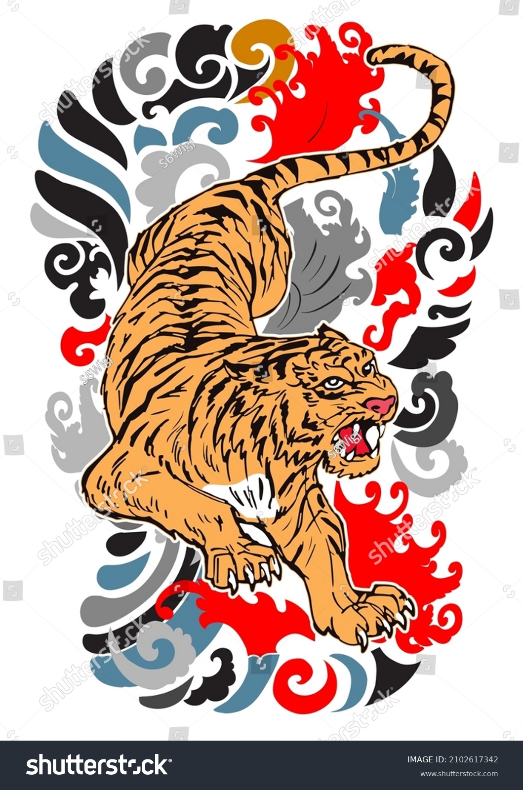 tiger color tattoo