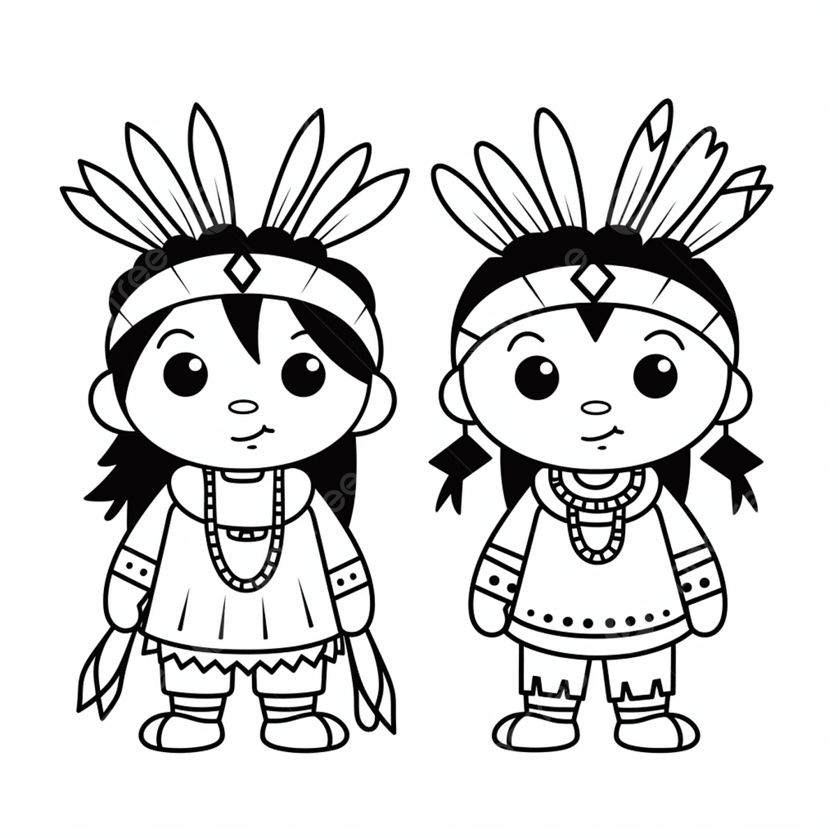 Toddler And Kindergarten Native American Coloring Page For 