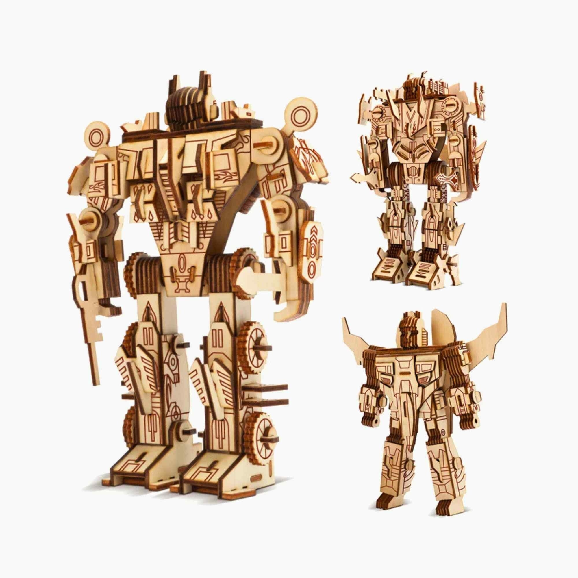 Transformer Robot Wooden 3D Puzzle Toys Jigsaw Puzzle DIY Educational Toys Gift For Boys Kids Handmade Craft Assembly Construction Sets Etsy