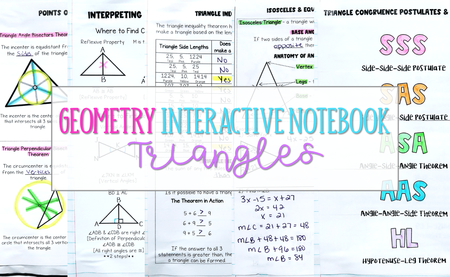 Triangles Geometry Interactive Notebook Busy Miss Beebe