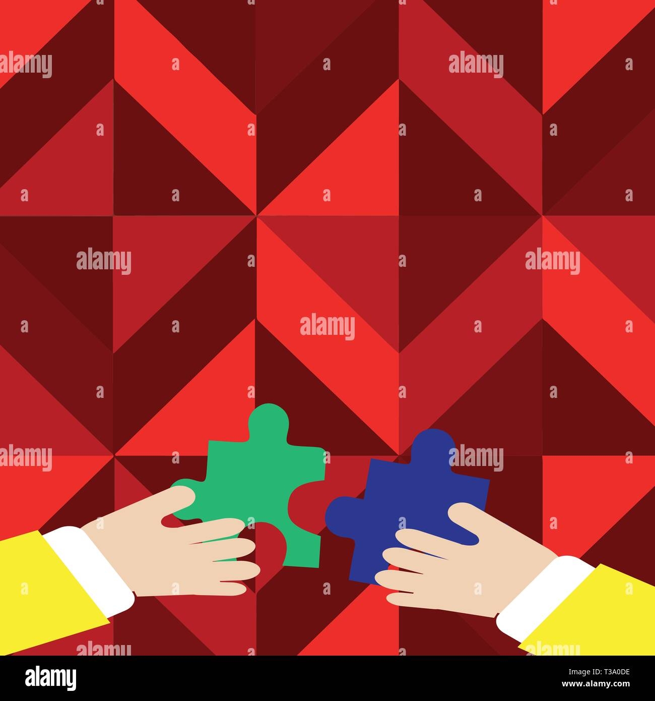 Two Hands Holding Colorful Jigsaw Puzzle Pieces About To Interlock The Tiles Business Concept Empty Template Copy Space Isolated Posters Coupons Promo Stock Vector Image U0026 Art Alamy