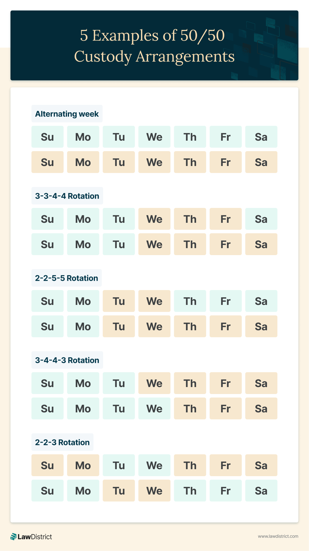 3-3-4-4 custody schedule with alternating weekends template