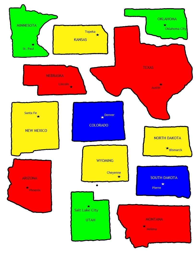 united states puzzle template