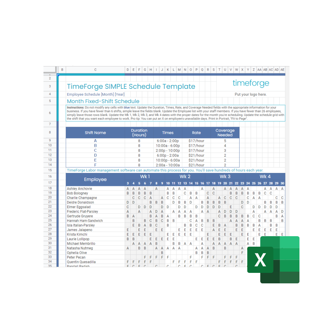 Ultimate 10 Hour Shift Schedule Template Excel Free Download 