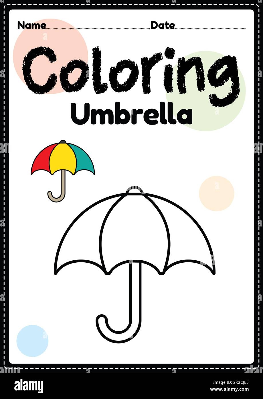 Umbrella Coloring Page Hi res Stock Photography And Images Alamy