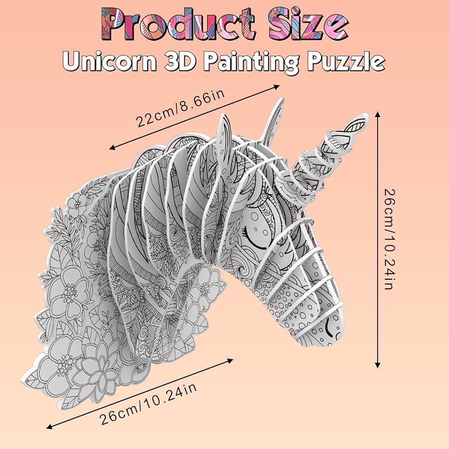 3d puzzle templates unicorn