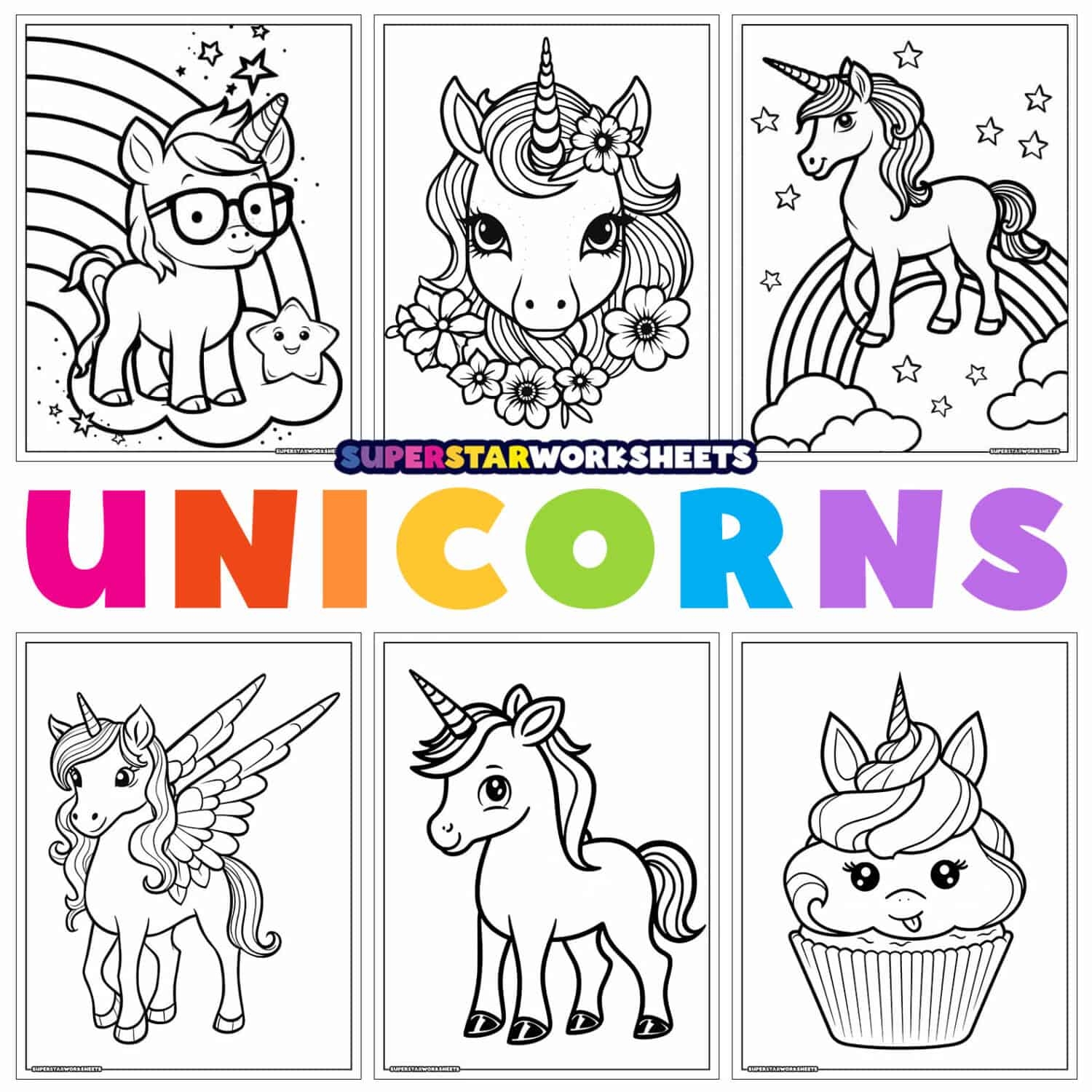 printable coloring pages unicorn
