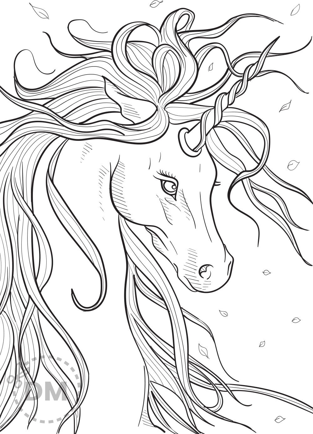 Unicorn Head Coloring Page For Teens And Adults Diy magazine