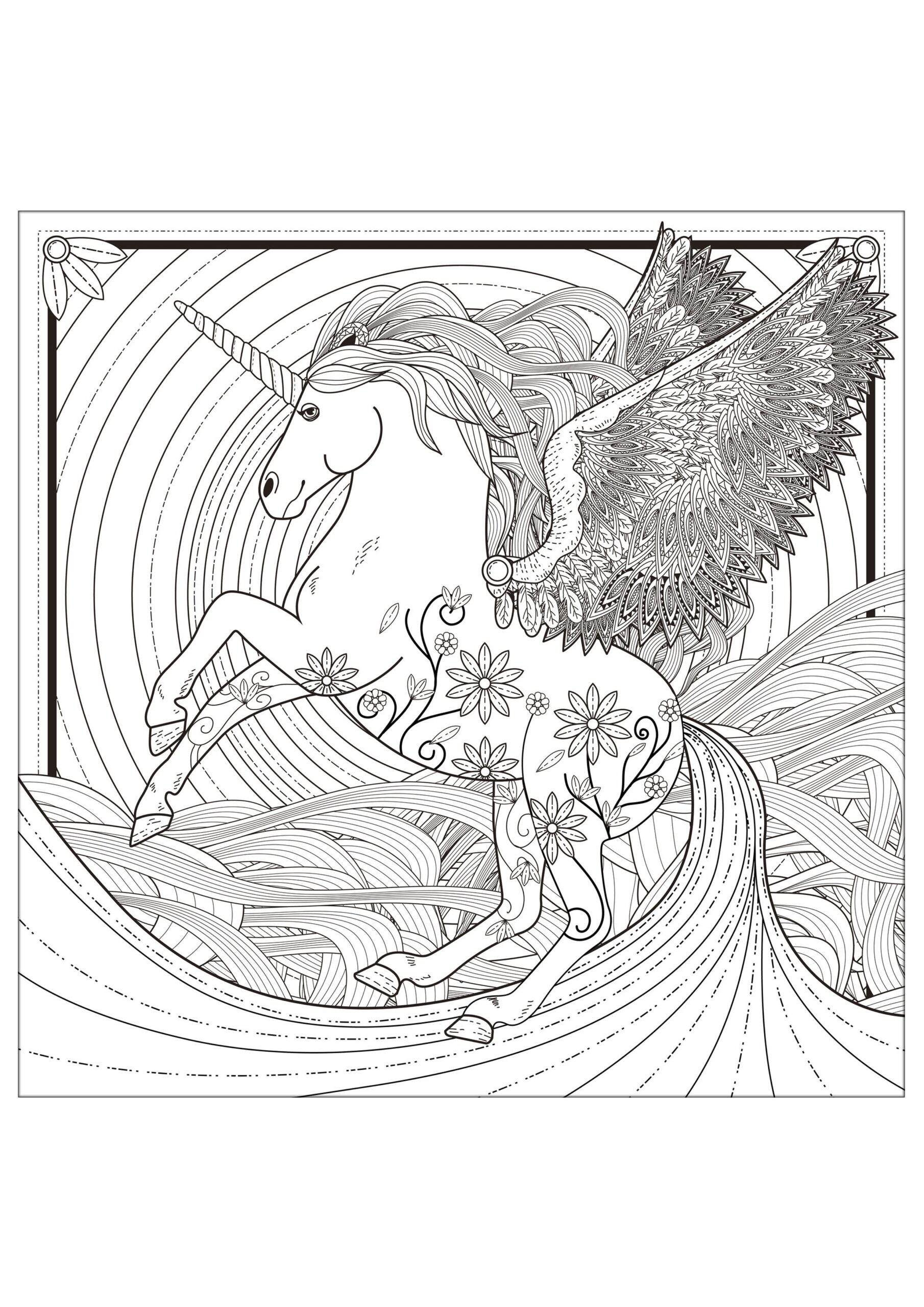 Unicorn Unicorn Coloring Pages For Adults