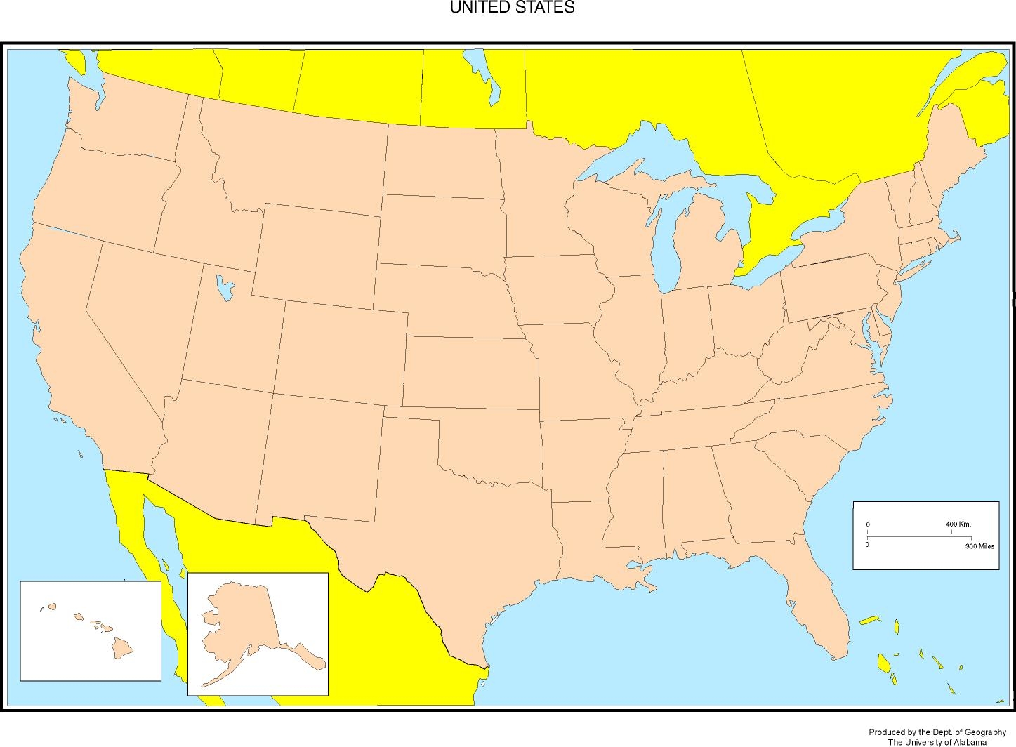free printable blank map of the united states