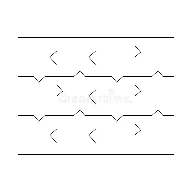 Unusual Blank Jigsaw Puzzle 64 Pieces Simple Line Art Style For Printing And Web Geometric Triangle Style Stock Illustration Illustration Of Grid Design 226064225