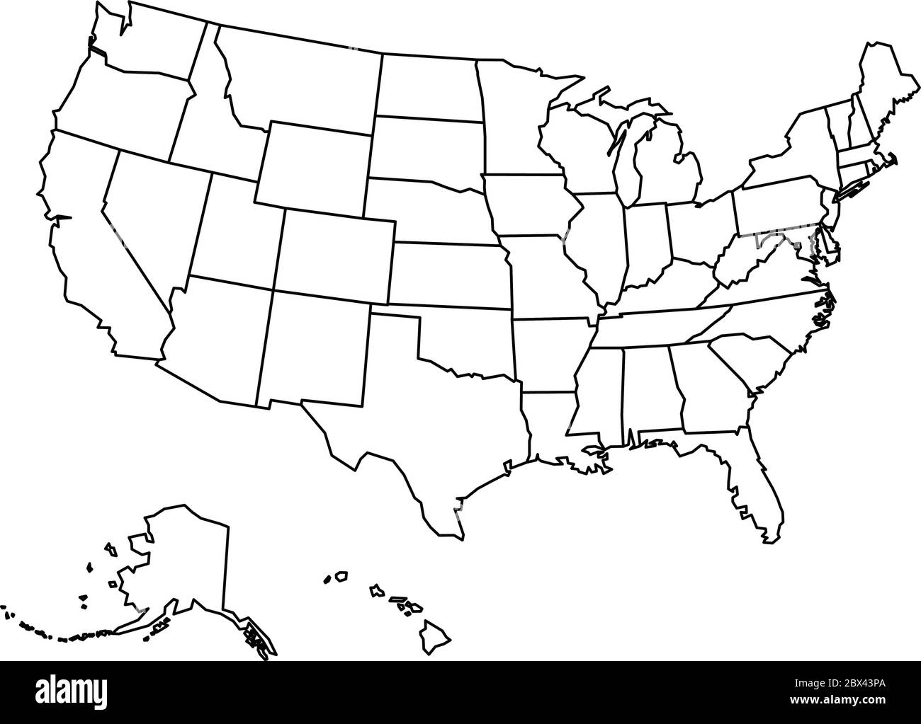 Usa Map Outline Black And White Stock Photos U0026 Images Alamy