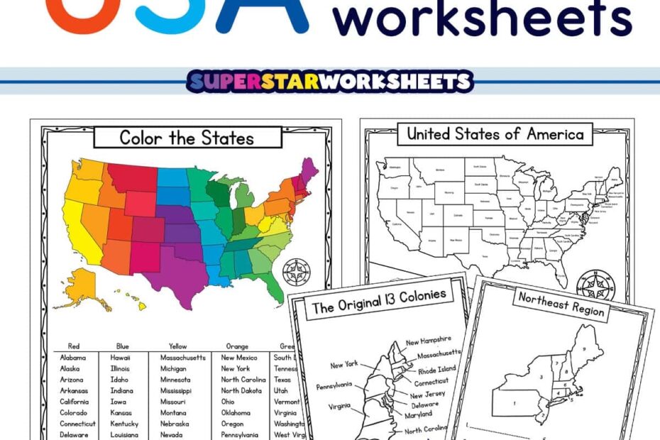 USA Map Worksheets Superstar Worksheets