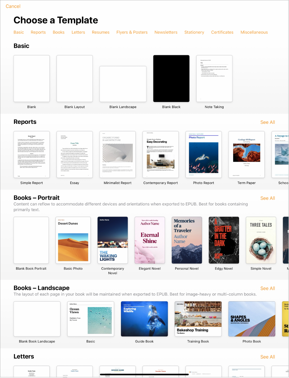 Use Templates In Pages On IPad Apple Support