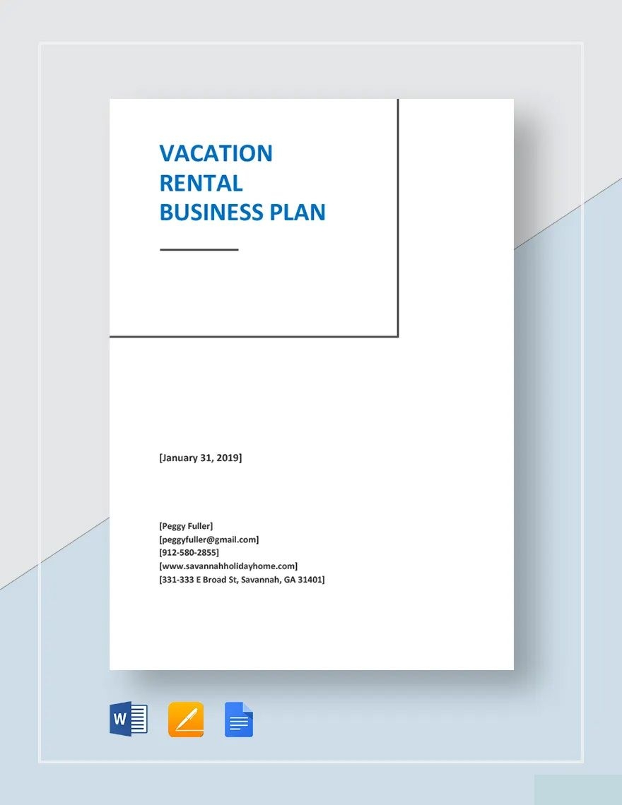 Vacation Rental Business Plan Template In Word Pages Google Docs Download Template