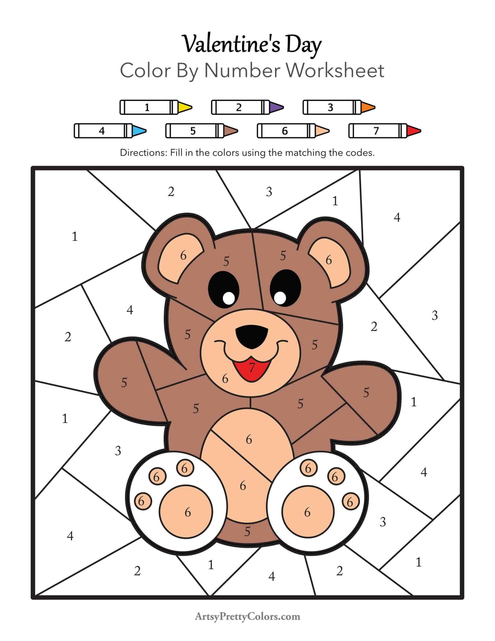color by number worksheet