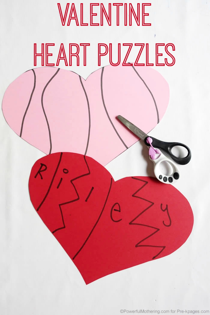 Valentine Heart Puzzles Pre K Pages