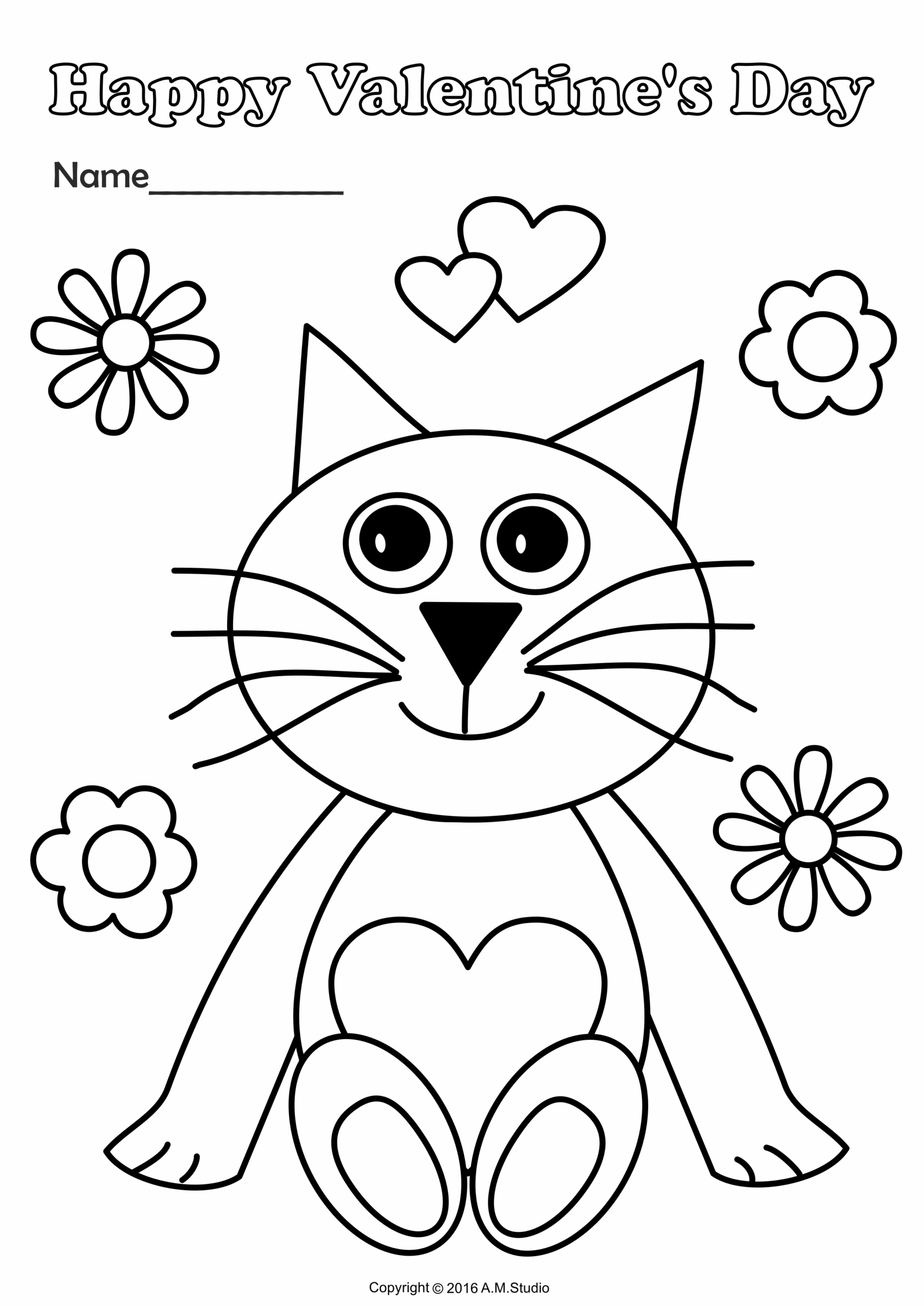 pictures to color for valentine's day