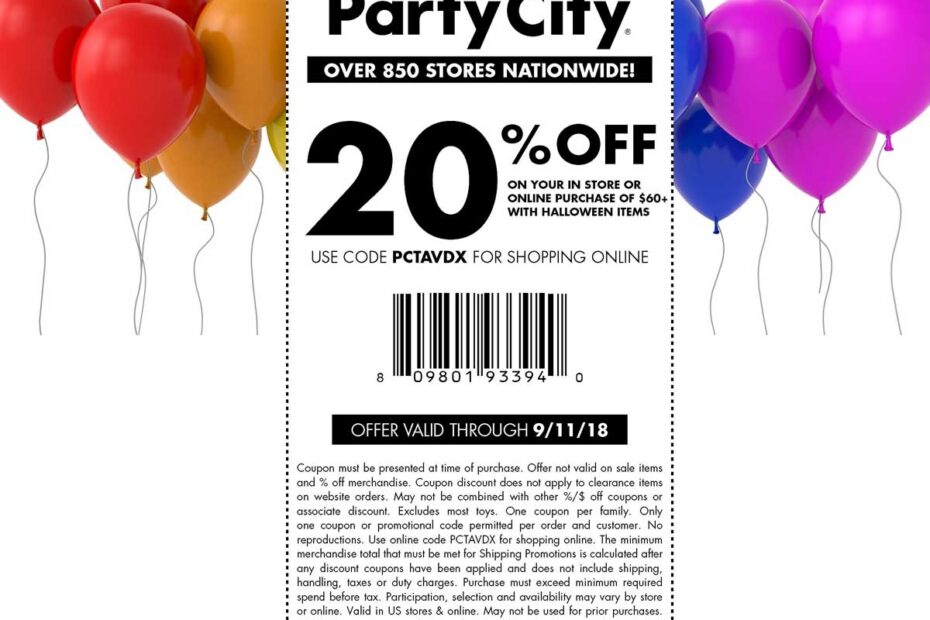 Valid Party City Promo Code 15 Off Coupon August 2024 Worksheets Library