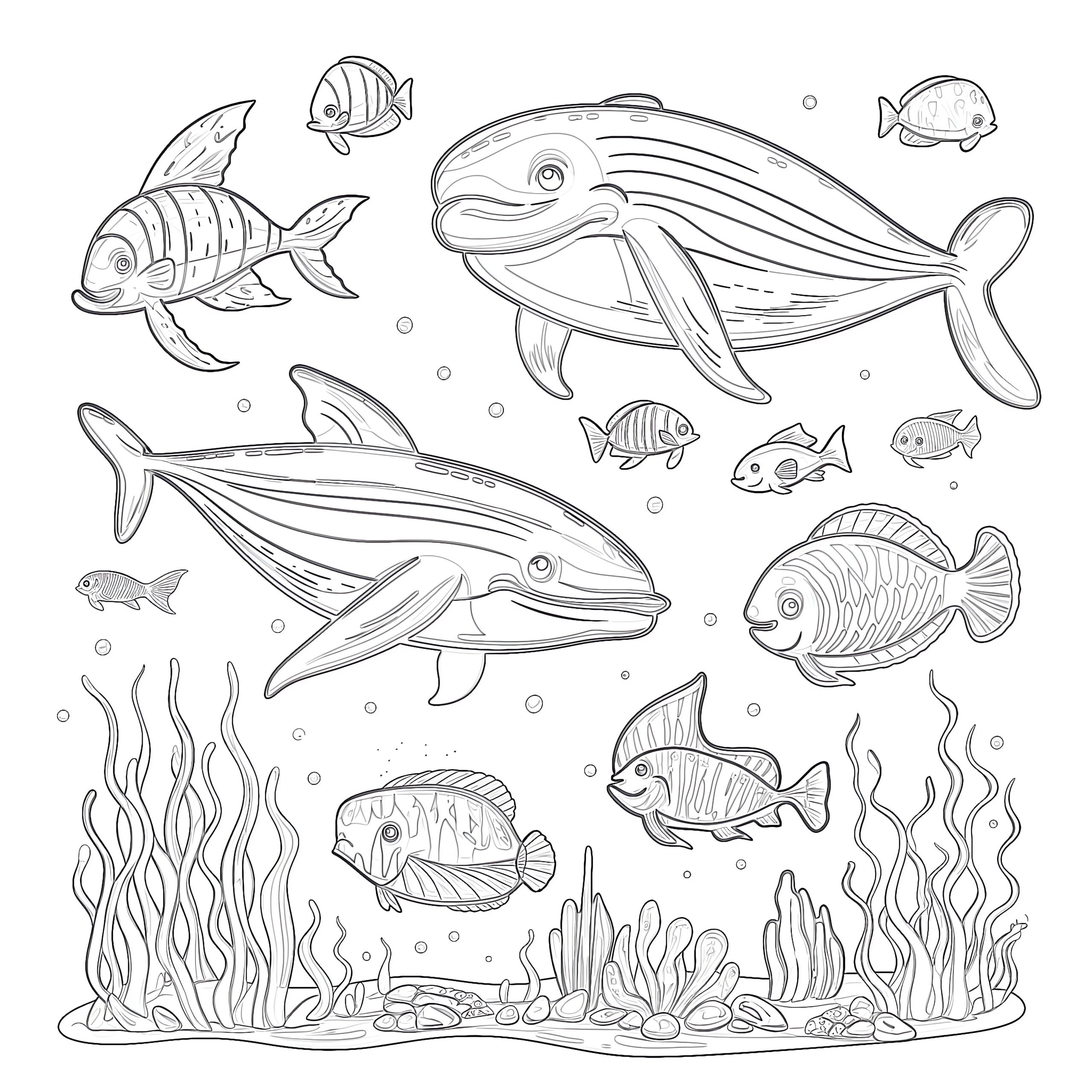 ocean animals coloring page