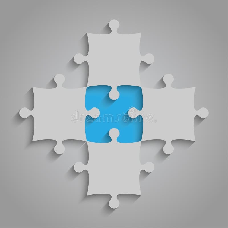 blue puzzle pieces template